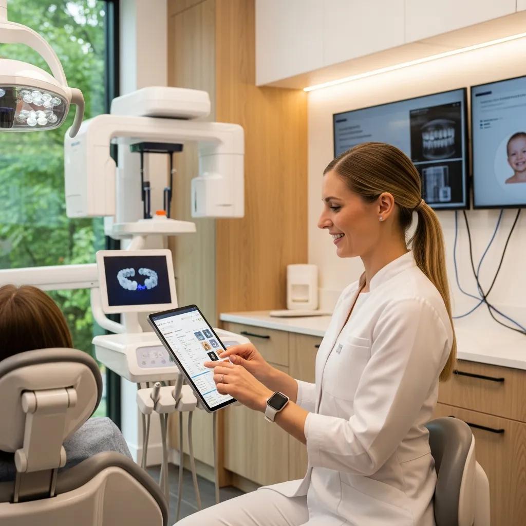 Modern dental clinic showcasing advanced IT systems and technology integration in patient care