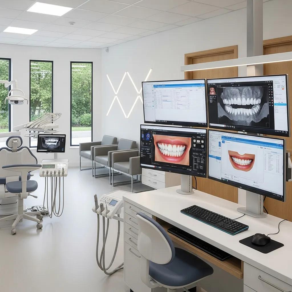 Modern dental clinic with advanced IT solutions and digital smile design technology